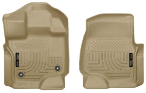 Ford F-150 Floor Mats - Front - Husky Liners - WeatherBeater - Tan - `15-`23